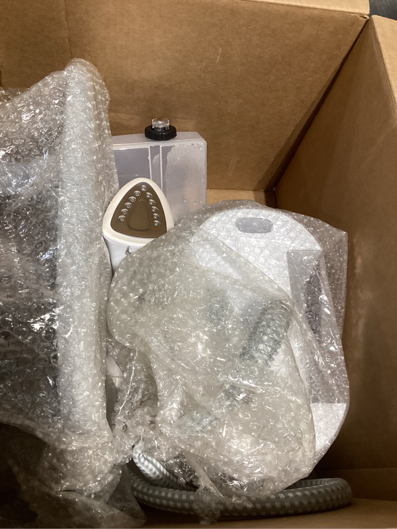 Condition photo showing As Is for hapais steamer for clothes - 1800w heavy duty standing garment steamer with 360° rotatable ironing board, steady double pole clothes steamer for family home care, 30s fast heat up & 2l tank gold