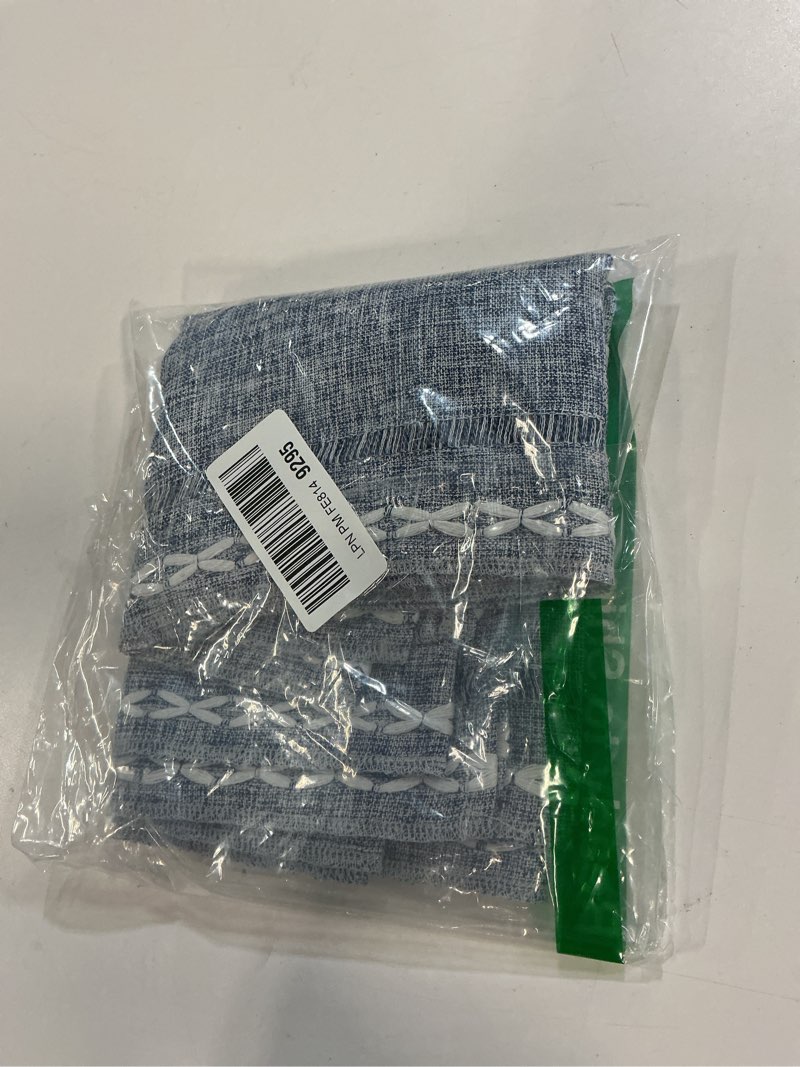 Condition photo showing New/Like New for Artoid Mode Blue Rustic Cotton Linen Table Runner, Seasonal Embroidered Hollow Kitchen Dining Table Decoration for Home Party Decor 13x90 Inch 13" x 90" Blue