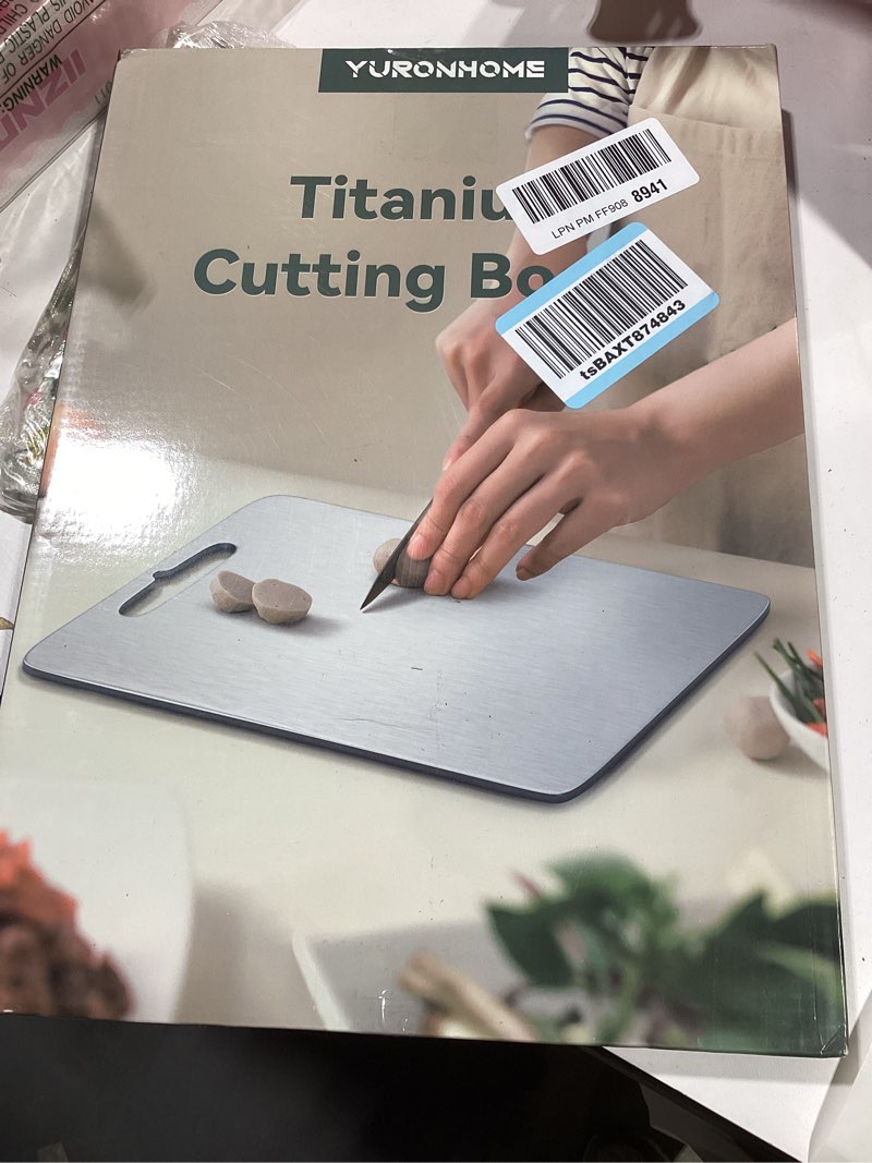 Condition photo showing New/Like New for PEREHOME New Titanium Cutting Boards-Pure Titanium Cutting Boards for Kitchen, Cutting Board Double Sided Food Grade, Chopping Boards with Handle For Meats, Fruits, Vegetables