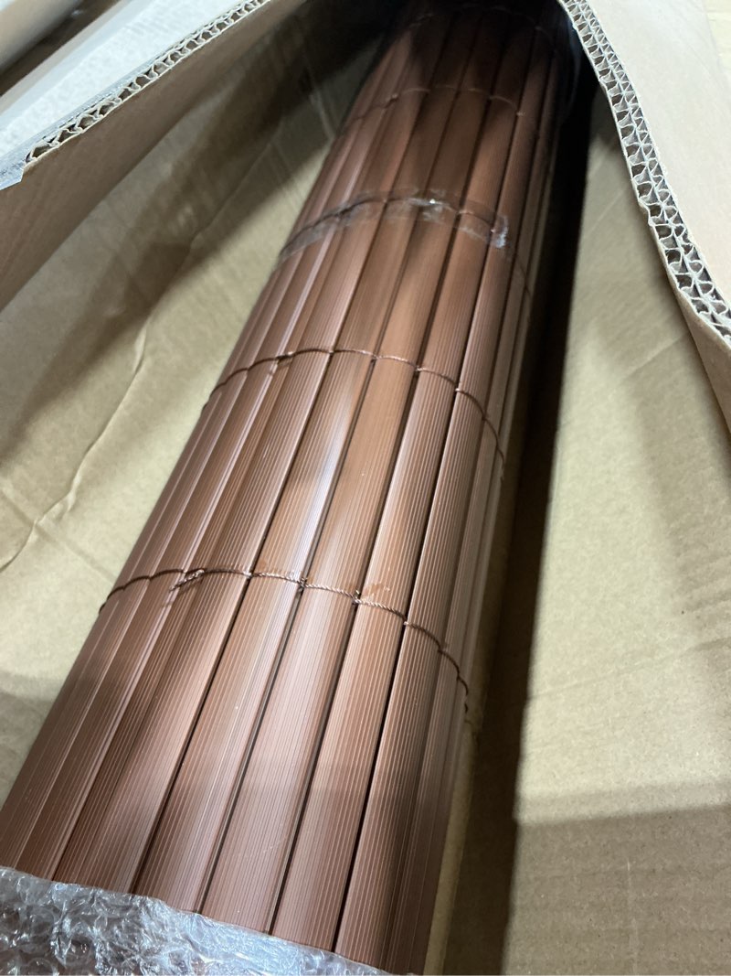 Condition photo showing New/Like New for paramondo pvc privacy fence screen 14mm 3-rib reinforced textured fence panel - no-drill balcony & garden cladding with wind & uv protection for patio, deck, outdoor privacy, 3×10 ft, brown 3×10 ft brown