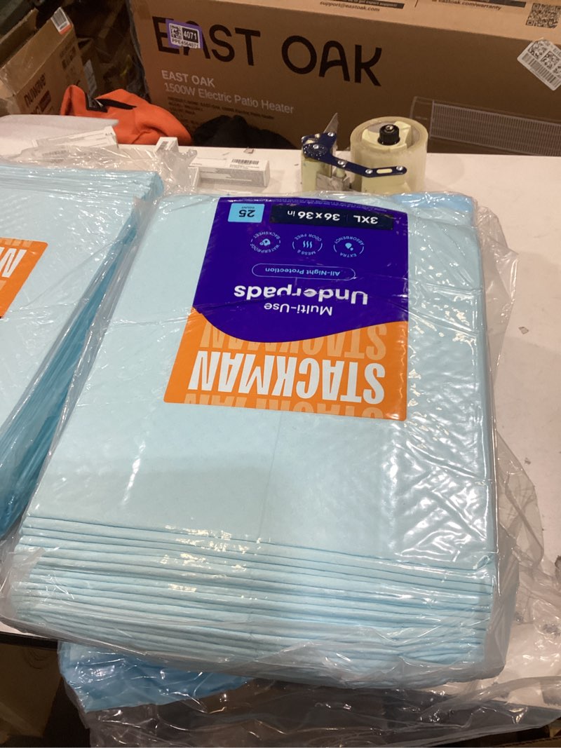 Condition photo showing New/Like New for Chucks Pads Disposable [100-Pack] Adult Incontinence Underpads 36"x 36" Extra Large Absorbent Fluff Protective Bed Pads, Toddler Mattress Pads - Pee Pads for Kids & Adults - Dog & Puppy Training Pads