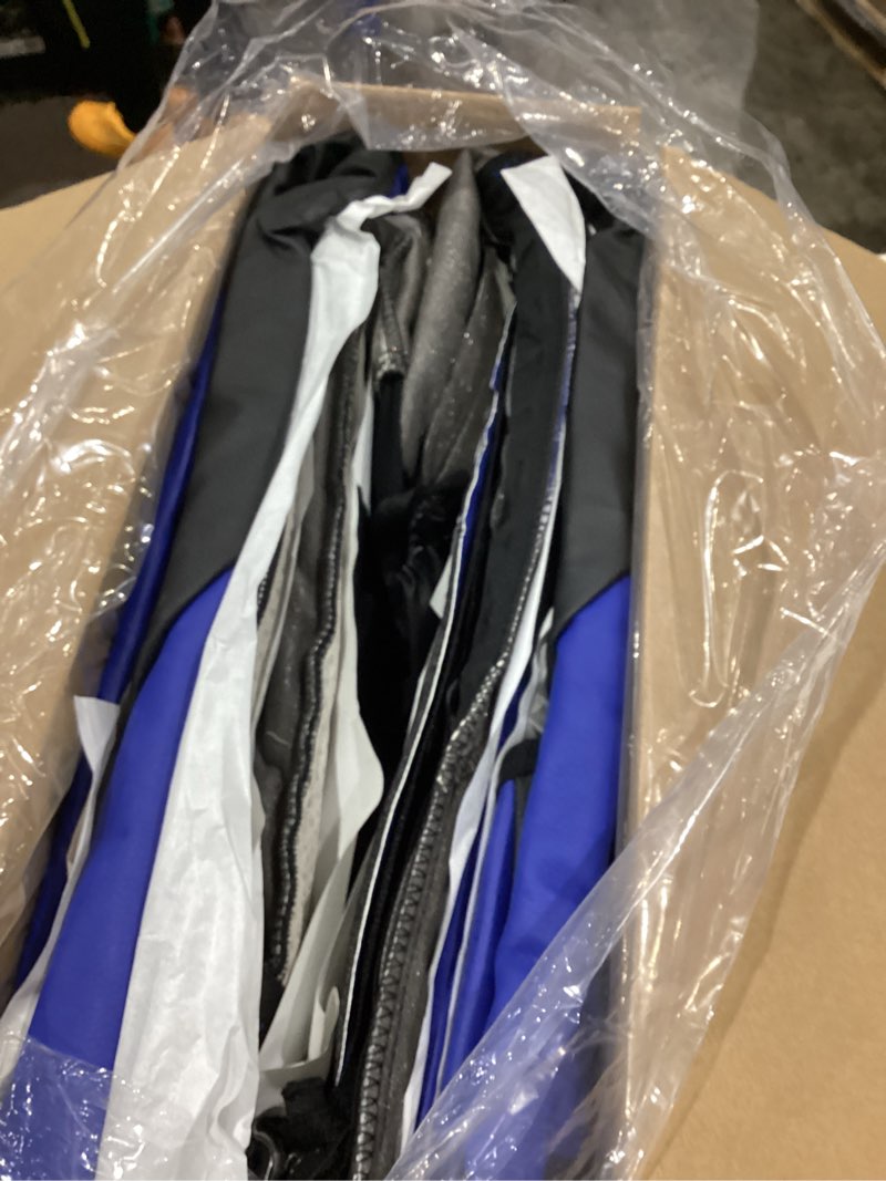 Condition photo showing Good Condition for car pass faux leather car seat covers full set, 3d tyre embossed, universal fit for most 5 seats car, truck, suv, automotive, airbag compatible, scrachproof waterproof heavy-duty deluxe (blue) black blue