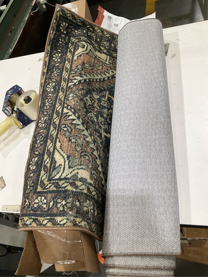 Condition photo showing Good Condition for loloi magnolia home by joanna gaines x loloi banks collection machine washable ban-02 denim / clay, 2'-6" x 7'-6", runner rug