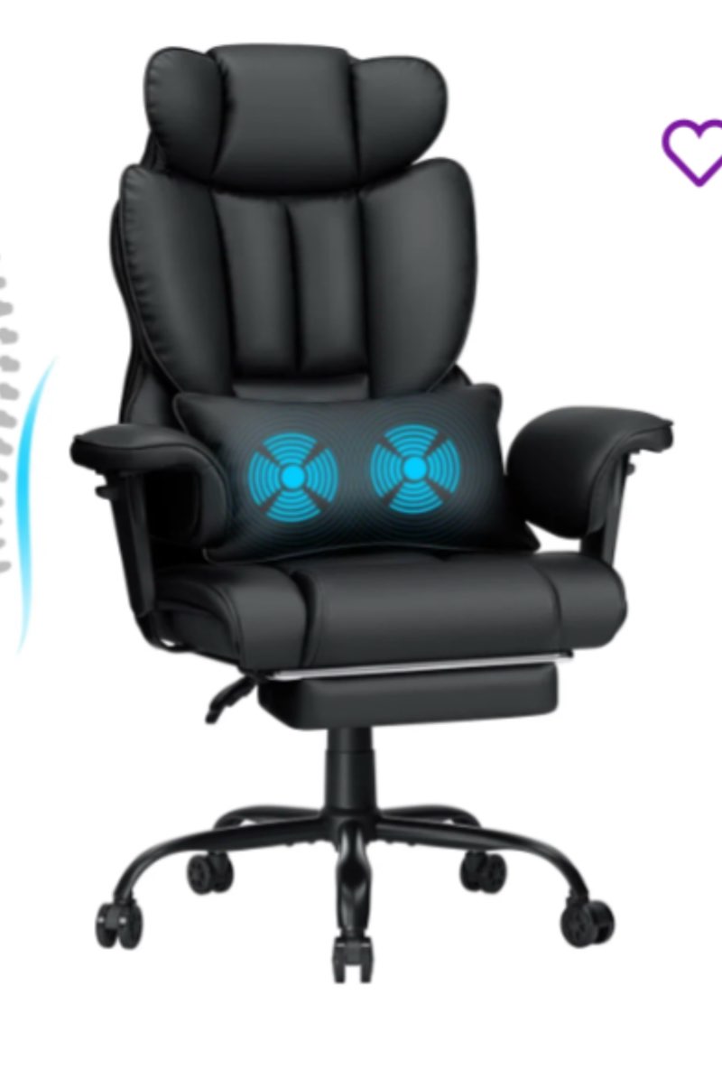 temar big and tall office chair with 2 vibrations heavy duty executive office chair 450lbs
incomplete 