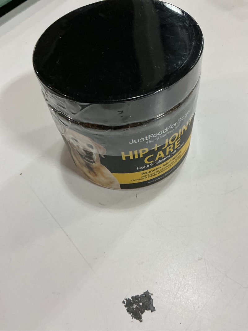 Condition photo showing New/Like New for (Bes by:02/29/29)Just Food for Dogs Hip and Joint Supplement for Dogs, Human Grade Glucosamine Chondroitin Dog Supplements, Multivitamin Soft Chews, Omega 3 Oil, Superfood Blend, Plant Based Dog Vitamins - 45 Count 3 Hip + Joint Care