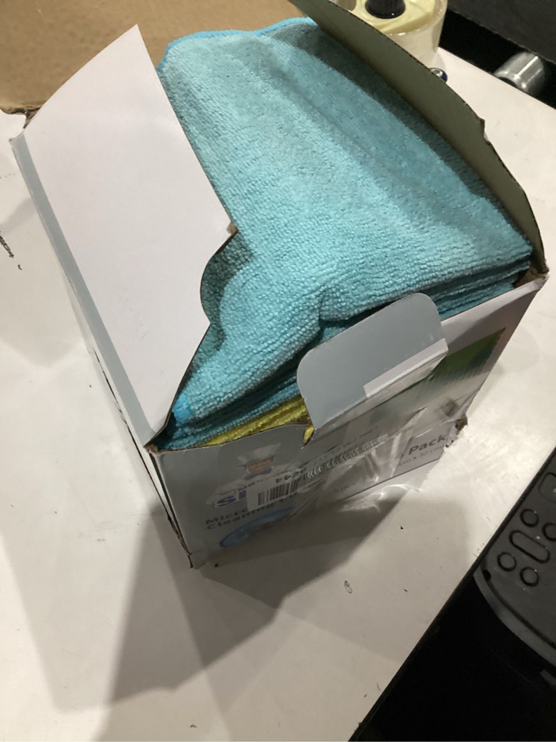Condition photo showing New/Like New for MR.SIGA Microfiber Cleaning Cloth, Pack of 24, Size:12.6" x 12.6" Yellow/Green/Pink/Blue 24-Pack 12.6" x 12.6"