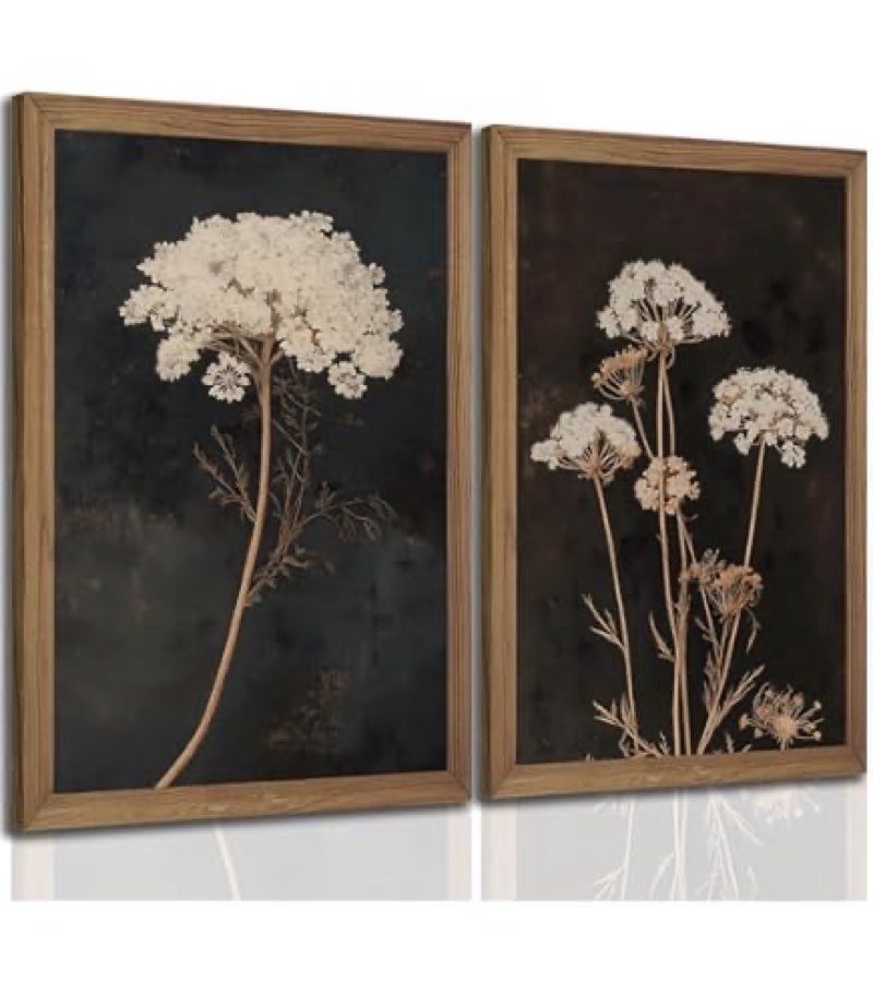 signwin canvas print wall art set black tan forest fern plant leaf silhouette nature wilderness illustrations modern art rustic multicolor for living room, bedroom, office - 24"x36"x2 natural