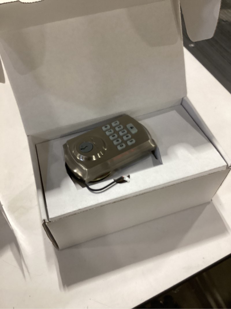 Condition photo showing As Is for Kwikset 9260TRL-15S Traditional SmartCode Keypad Electronic Deadbolt SmartKey Satin Nickel Finish