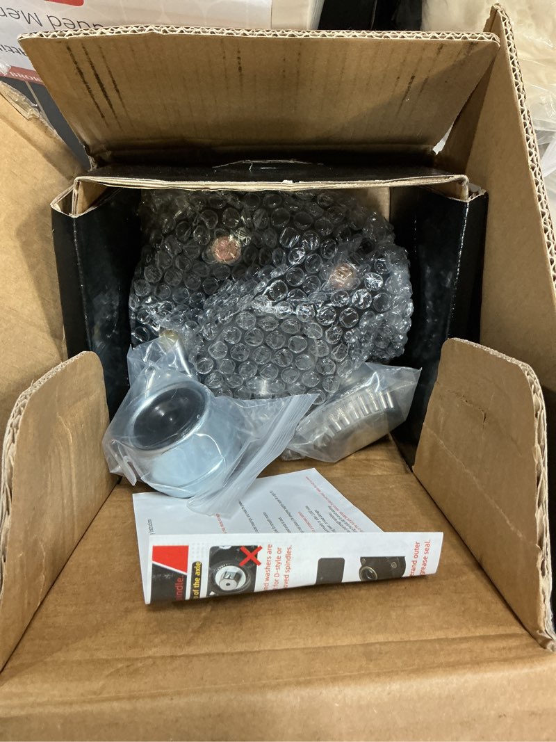 Condition photo showing Good Condition for 3500lb trailer idler hub kit, 5 on 4.5" bolt, 2 sets heavy duty trailer hub, fit tapered spindle l44649 (1-1/16") & l68149 (1-3/8") bearing, premium boat trailer hub (only for tapered spindle)
