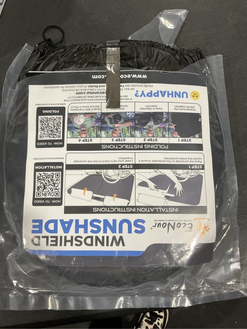 Condition photo showing New/Like New for EcoNour 2-Piece Truck Sun Shade for Windshield, Foldable Car Sunshades Reflect UV Rays, Truck Sun Protector Keeps Interior Cool, Automotive Interior Accessory for Comfortable Ride, Large 32.5x36