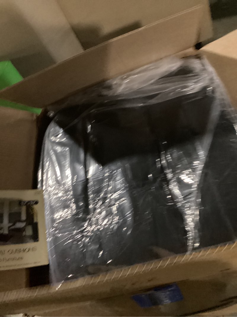 Condition photo showing item condition for downluxe Outdoor Chair Cushions Set of 4 for Patio Furniture, Water Resistant Tufted Overstuffed Patio Furniture Cushions, Thick Outdoor Seat Cushion, 19" X 19" X 5", Black Black 4 Count (Pack of 1)