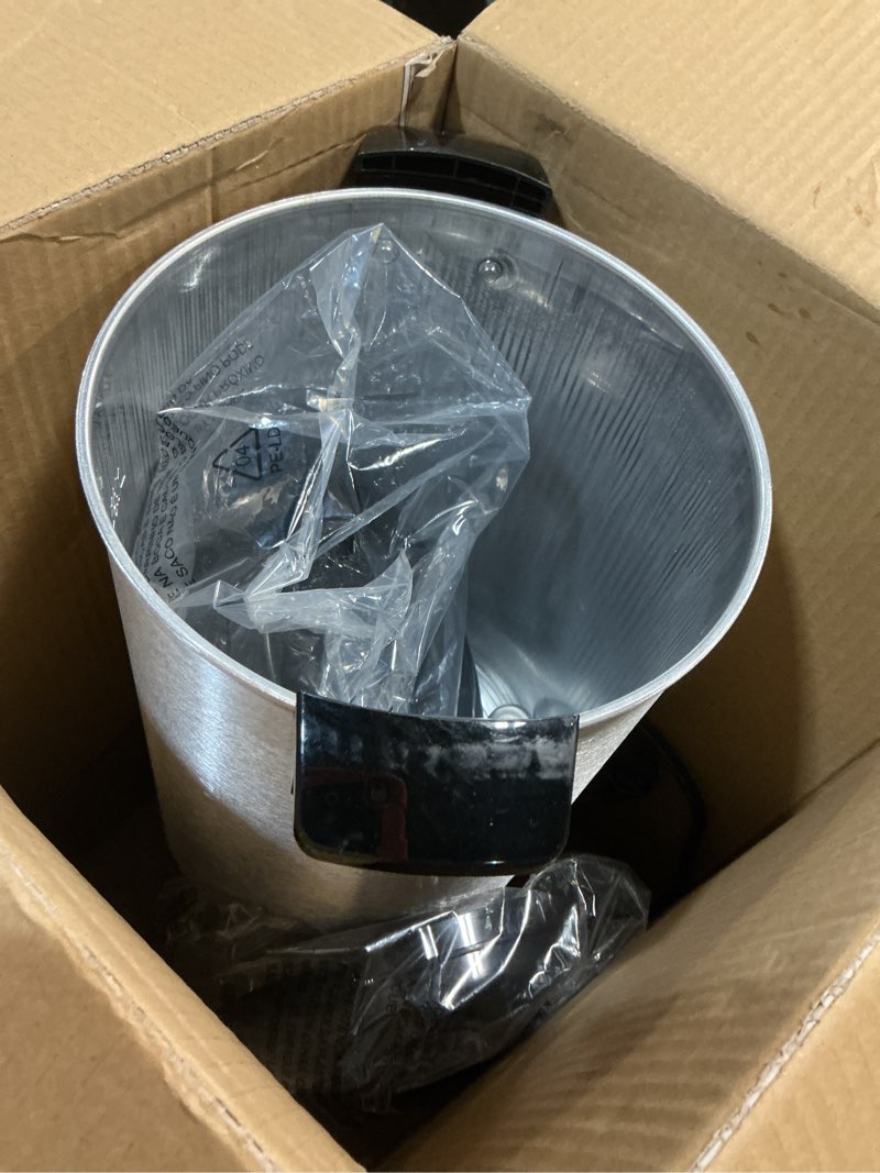 Condition photo showing As Is for black+decker 40 cup coffee urn, fast brewing, aluminum, keep warm function, heat resistant handles, indicator light