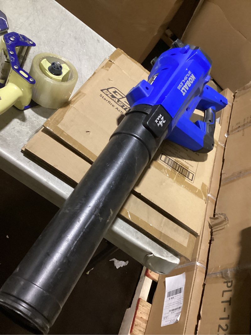 Condition photo showing Good Condition for possibly incomplete  kobalt 24-volt lithium ion 410-cfm 100-mph brushless cordless electric leaf blower (battery not included).