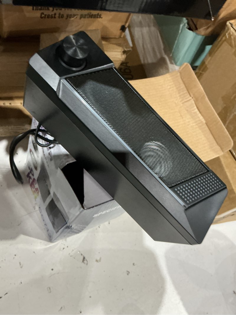 Condition photo showing Good Condition for computer speakers, 2 in 1 pc speaker , gaming speakers for pc computer laptop desktop monitor, rgb speakers with touch sensitive lighting, usb powered 3.5mm aux?package only two speaker, no soundbar?