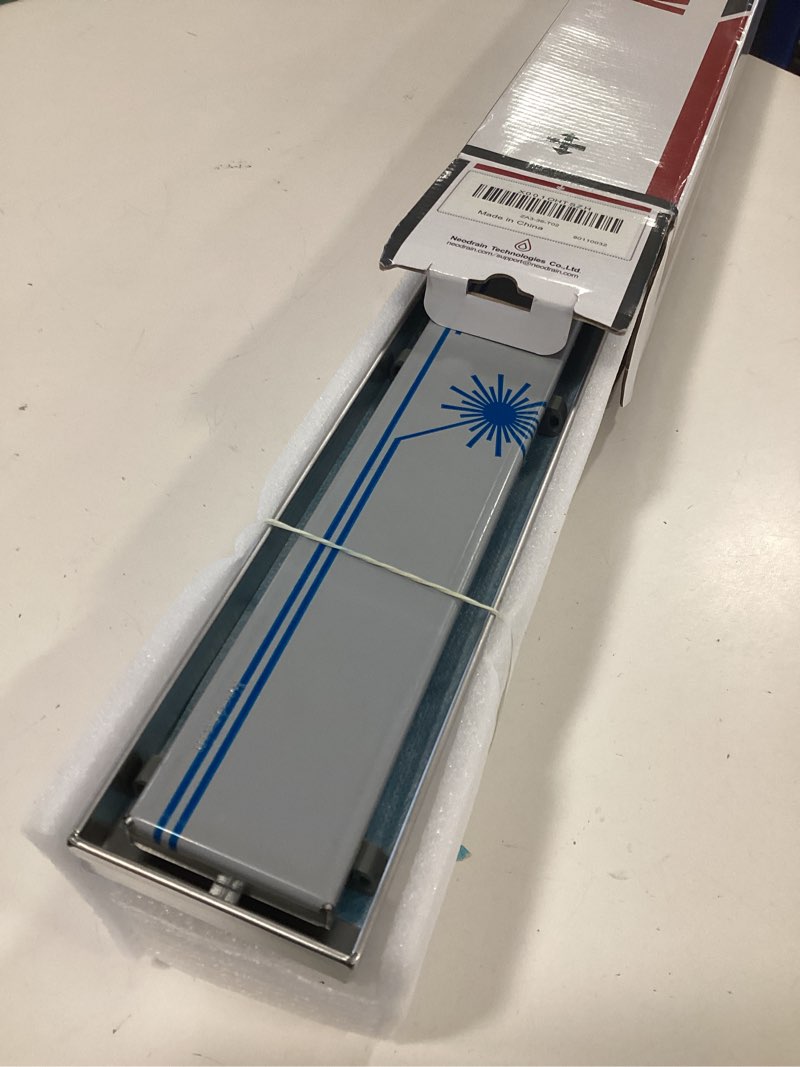 Condition photo showing Good Condition for Neodrain 36-Inch Linear Shower Drain- with 2-in-1 Flat & Tile Insert Cover, Brushed 304 Stainless Steel Rectangle Shower Floor Drain, Floor Shower Drain with Adjustable Leveling Feet, Hair Strainer Stainless Steel 36 In