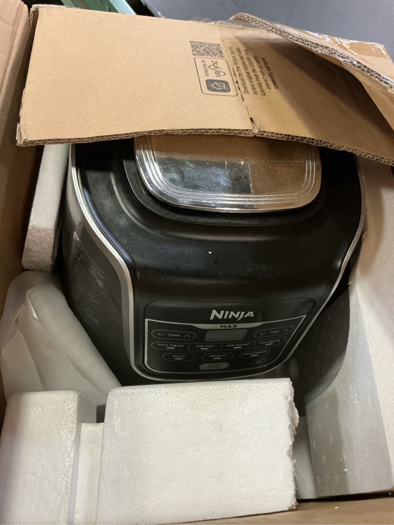 Condition photo showing As Is for Cosori 9-in-1 TurboBlaze Air Fryer 6 Qt, Premium Ceramic Coating, 90°–450°F, Precise Heating for Even Results, Air Fry, Roast, Bake, Broil, Dry, Frozen, Proof, Reheat, Keep Warm, 120V, Dark Gray Dark Gray 6QT Air fryer
