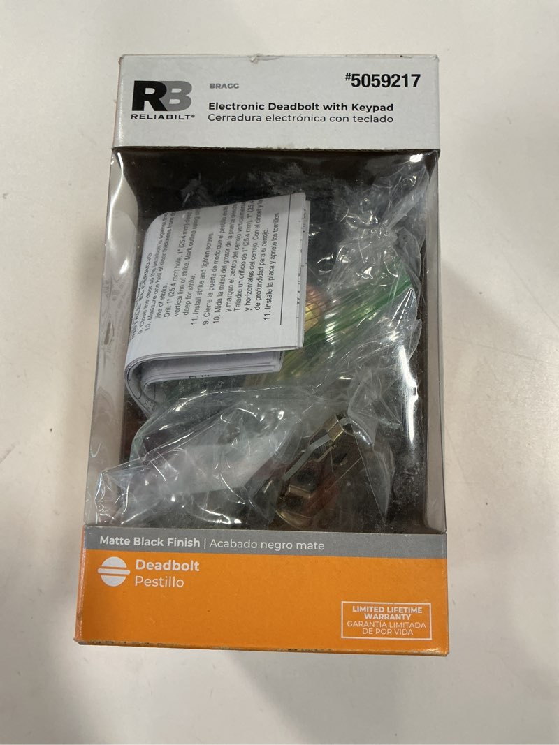 Condition photo showing Good Condition for RELIABILT Bragg Matte Black Keypad Electronic Deadbolt Lock