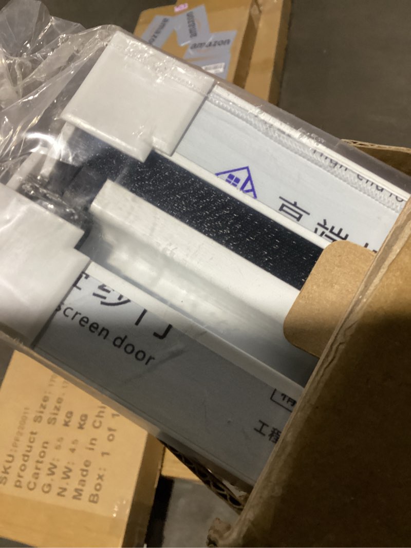 Condition photo showing Good Condition for retractable screen door, adjustable up to 35x86 inch, invisible screen door with heavy-duty cuttable aluminum frame & tear-resistant foldable mesh, bug-proof, enhanced ventilation-white 35*86 inch