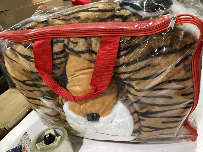 Condition photo showing Good Condition for dress up america tiger mascot for adults - tiger jumpsuit costume adult (60" waist, 75" height)
