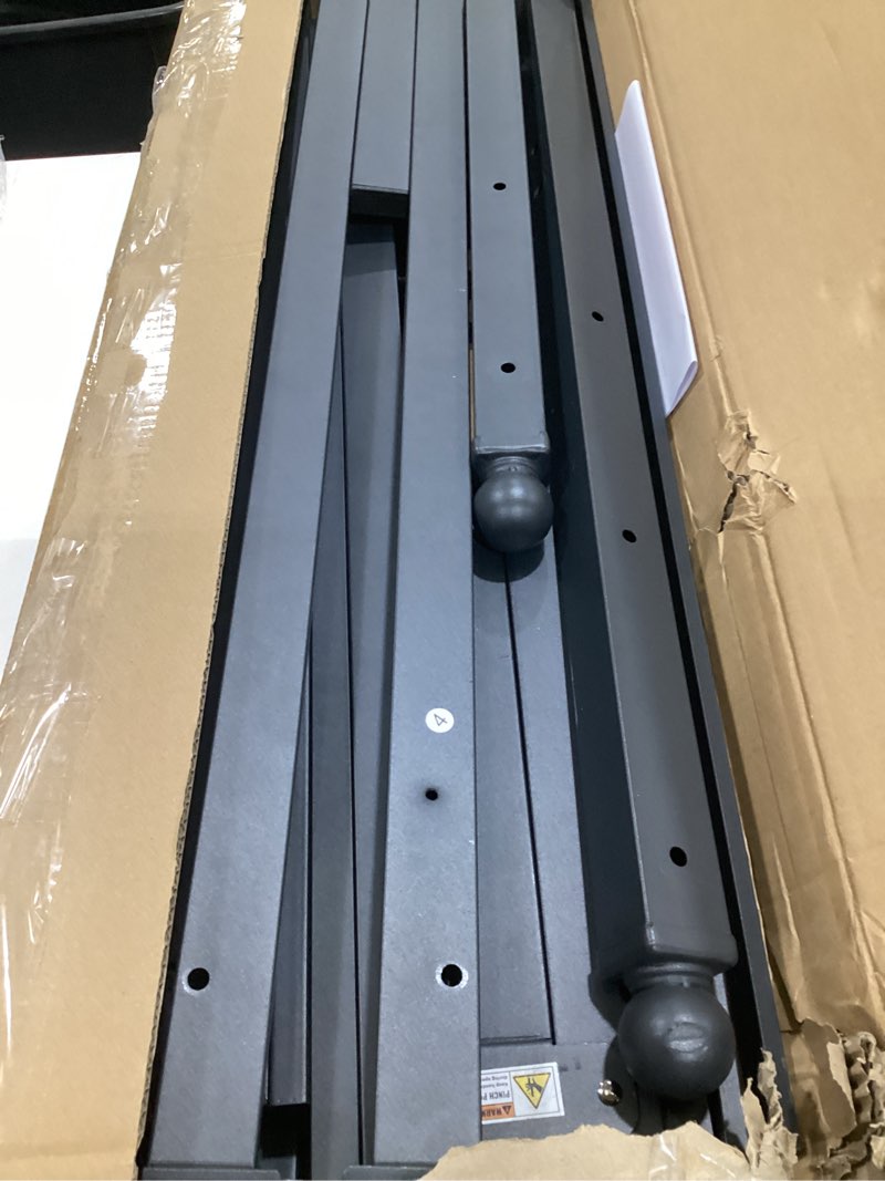 Condition photo showing As Is for metal twin bed frames, noise-free design & underbed storage heavy duty bed frames with headboard no box spring needed/tool-free assembly black twin