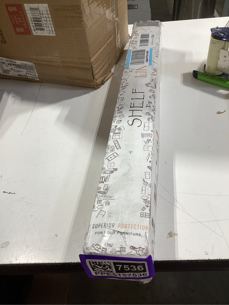 Condition photo showing New/Like New for cooyes shelf liner, non adhesive drawer and cabinet liner, eva washable oil-proof shelf paper for kitchen cabinets, refrigerator, storage, desks with modern pattern aurora white pinkish 23.6"w x 236"l