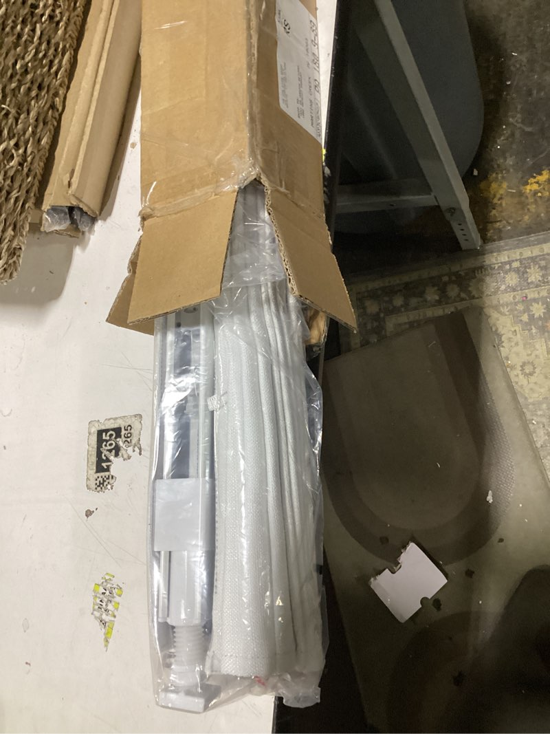 Condition photo showing Good Condition for no Drill Cordless Roman Shades for Windows, 20" W × 64" H - 100% Blackout - Linen - Mist White 100% Blackout - Linen - White 20" W × 64" H