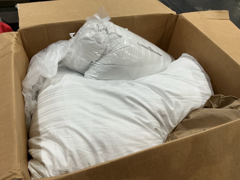 Condition photo showing Good Condition for bedsure queen size bed pillows set of 2 - hotel quality gusseted down alternative pillow, 100% cotton cover purewoven 300tc, dual chamber fluffy support suitable for all sleeping positions white queen