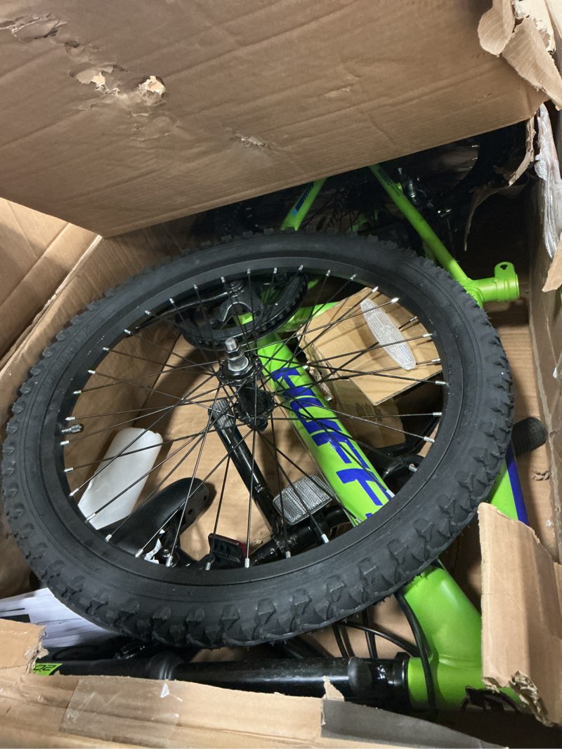 Condition photo showing As Is for Huffy Stone 20 Inch Mountain Bike, Matte Lime Frame, 6-Speed Shimano Twist Shifting, Front Suspensio