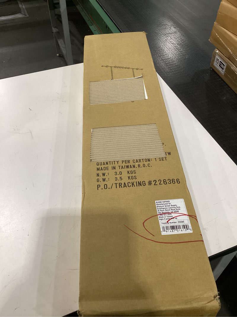 Condition photo showing As Is for Colorations Excellerations Classroom Adjustable (36 - 63 inches H) Charts Stand on Wheels Mobile Teaching Pocket Chart Stand (Item # EXPAND)