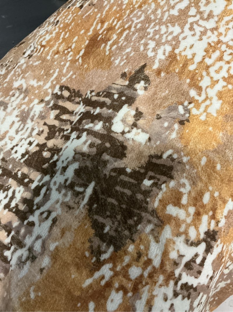 Condition photo showing As Is for Area Rug 6x9 Washable Rug: Modern Abstract Living Room Rugs Large Neutral Non-Slip Rug Soft Low Pile Stain Resistant Carpet for Bedroom Office Dining Room Indoor (Golden Brown, 6' x 9') Golden Brown 6' x 9' (Rectangular)