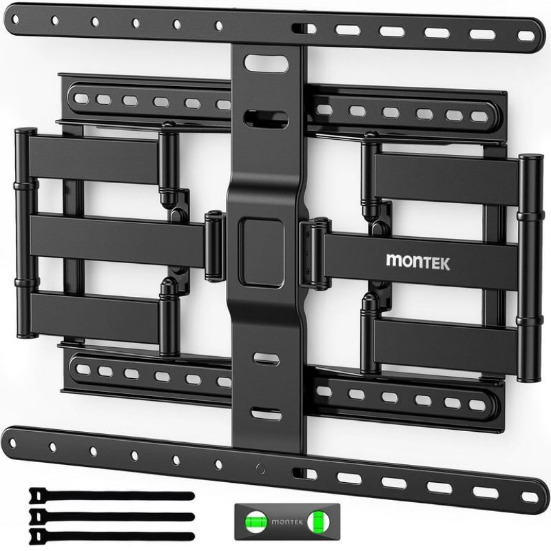 monTEK Ultra Slim TV Wall Mount for 43 –90" TVs, Articulating Swivel Bracket with Cable Management, VESA up to 600x400mm, 132lbs Capacity Flash
