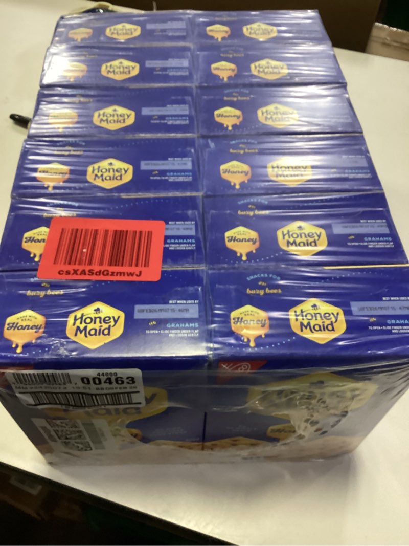 Condition photo showing New/Like New for PACK OF 12 - Nabisco Honey Maid Honey Grahams 14.4 oz. Box (best by 2.8.26)