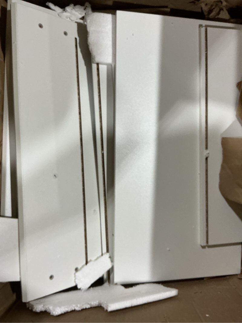 Condition photo showing As Is for woodtalks 3 Drawer Dresser, Wood Chest Drawers with Storage for Closet, Bedroom, Living Room and Hallway, Drawers Dresser Bedside Nightstand, White 13.5"D x 23.6"W x 25.5"H (3 Drawers) White