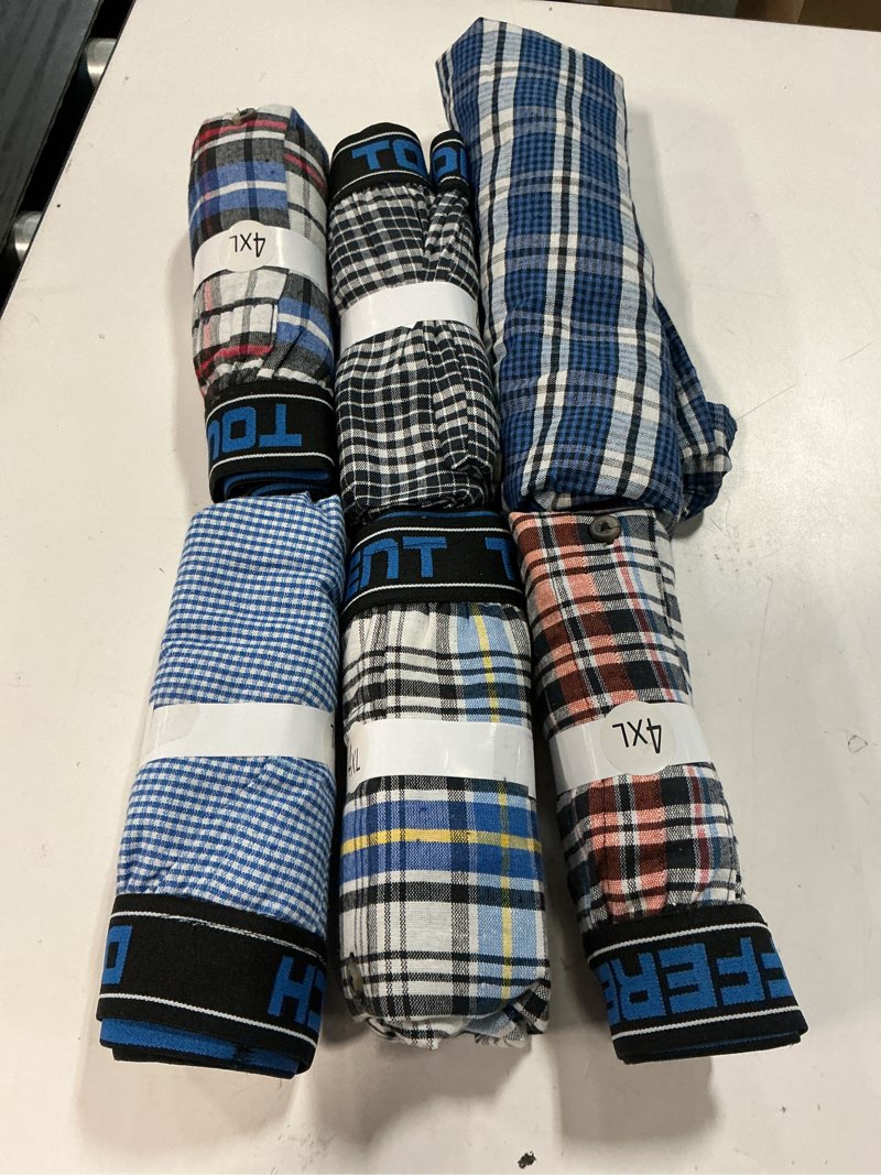Condition photo showing New/Like New for jupitersecret men's 100% cotton boxer shorts, men's classic fit woven underwear, 6 pack /4xl