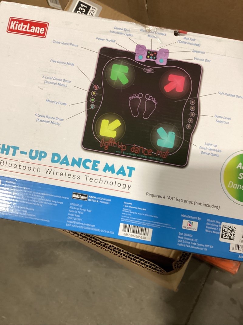 Condition photo showing New/Like New for Kidzlane Electronic Dance Mat for Kids 8-12, Wireless Kids' Dance Pad with Bluetooth/AUX, Built-in Music, 5 Challenge Levels, 4 Modes - Interactive Toys for Children, Ages 6 and Up Original Design