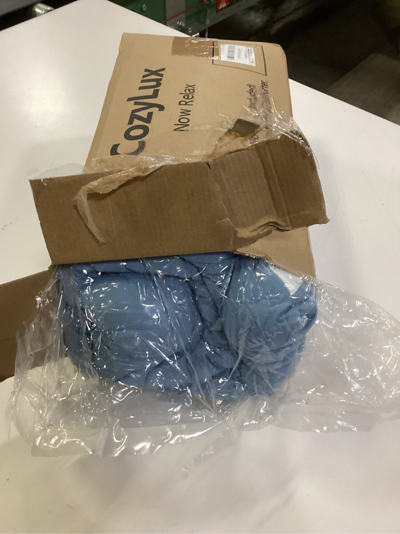 Condition photo showing Good Condition for CozyLux Grayish Blue Queen Comforter Set, 3 Pieces Dusty Blue Solid Breathable Quilted Bedding Sets, Luxury Soft Fluffy Bed Set with Down Alternative Comforter All Season (1 Comforter & 2 Pillowcases)