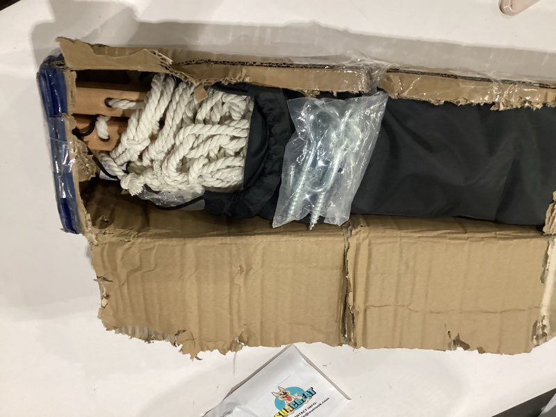 Condition photo showing Good Condition for suncreat hammocks traditional rope double hammock with hardwood spreader bar and carrying bag, 450 lbs capacity, natural beige