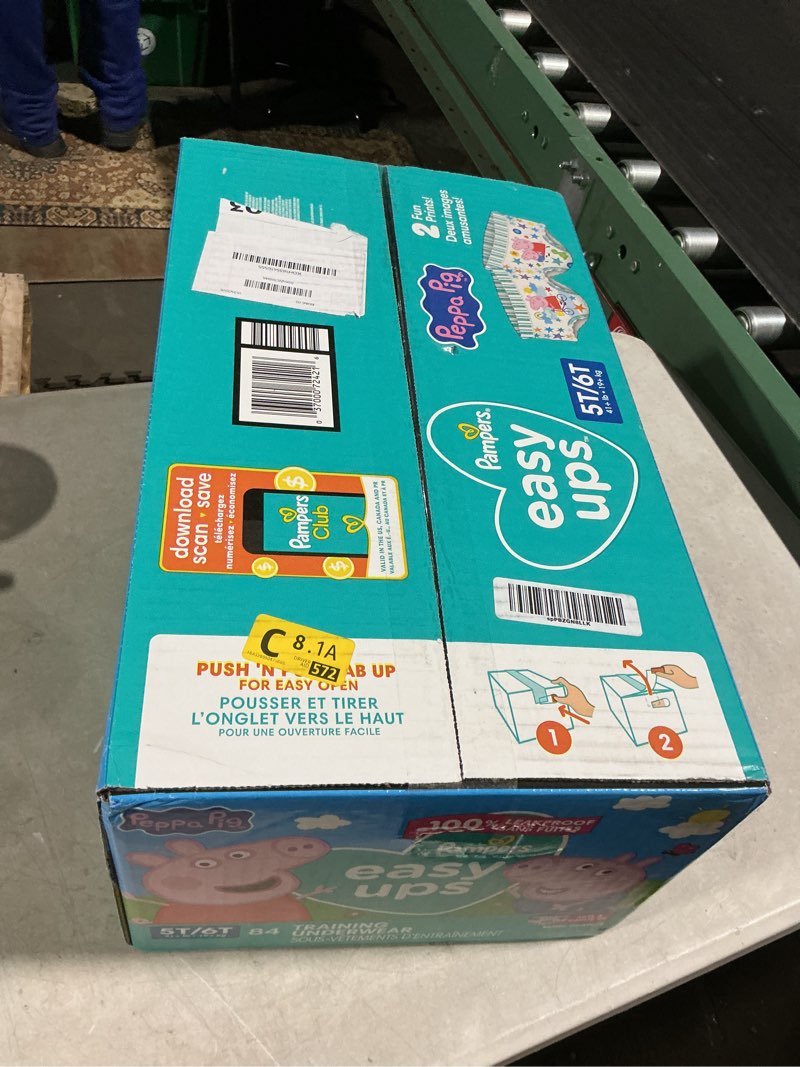Condition photo showing New/Like New for Pampers Training Pants - Easy Ups Girls & Boys - Size 5T-6T, 84 Count, Peppa Pig Potty Underwear (Packaging May Vary) 5T-6T 84