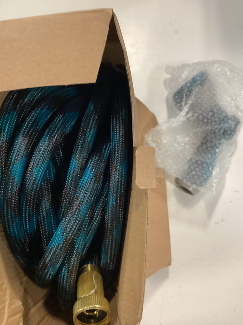 Condition photo showing As Is for garden hose 30 ft non-expandable water hose flexible garden hose & ultra lightweight hose with 10-pattern garden hose nozzle high-strength special cloth cover with 3/4" brass fitting for garden 360 inches