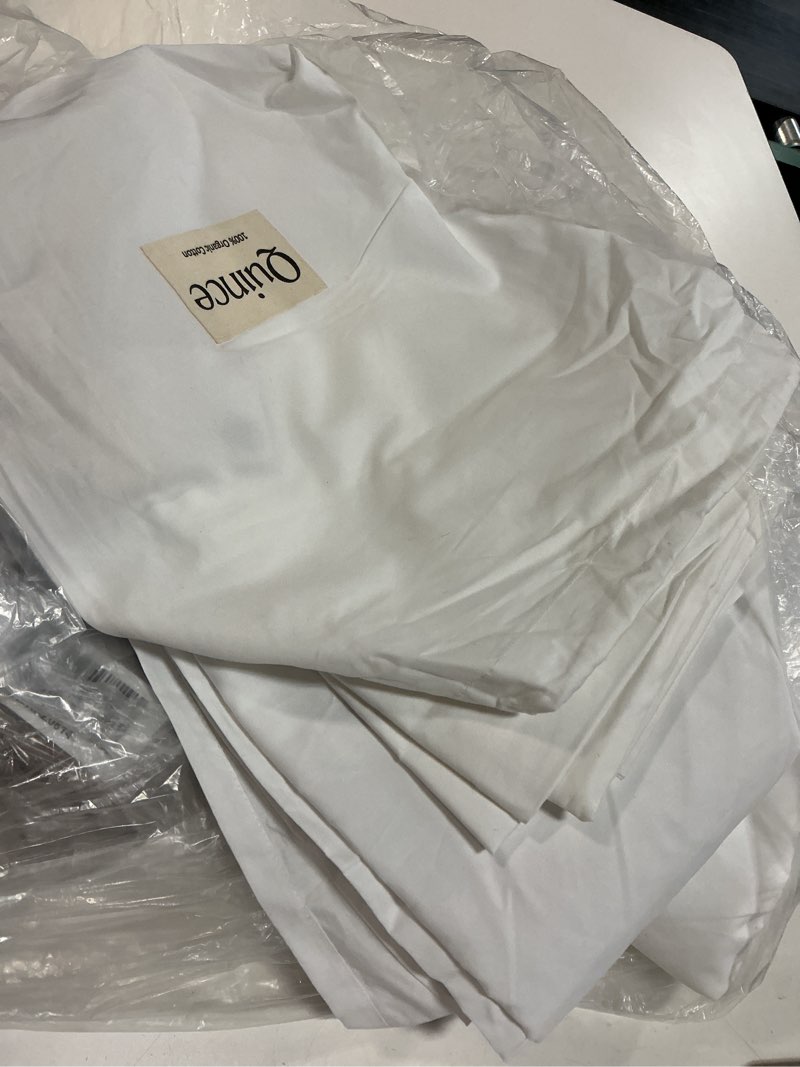 Condition photo showing Good Condition for organic crisp percale deluxe bedding bundle, queen, white