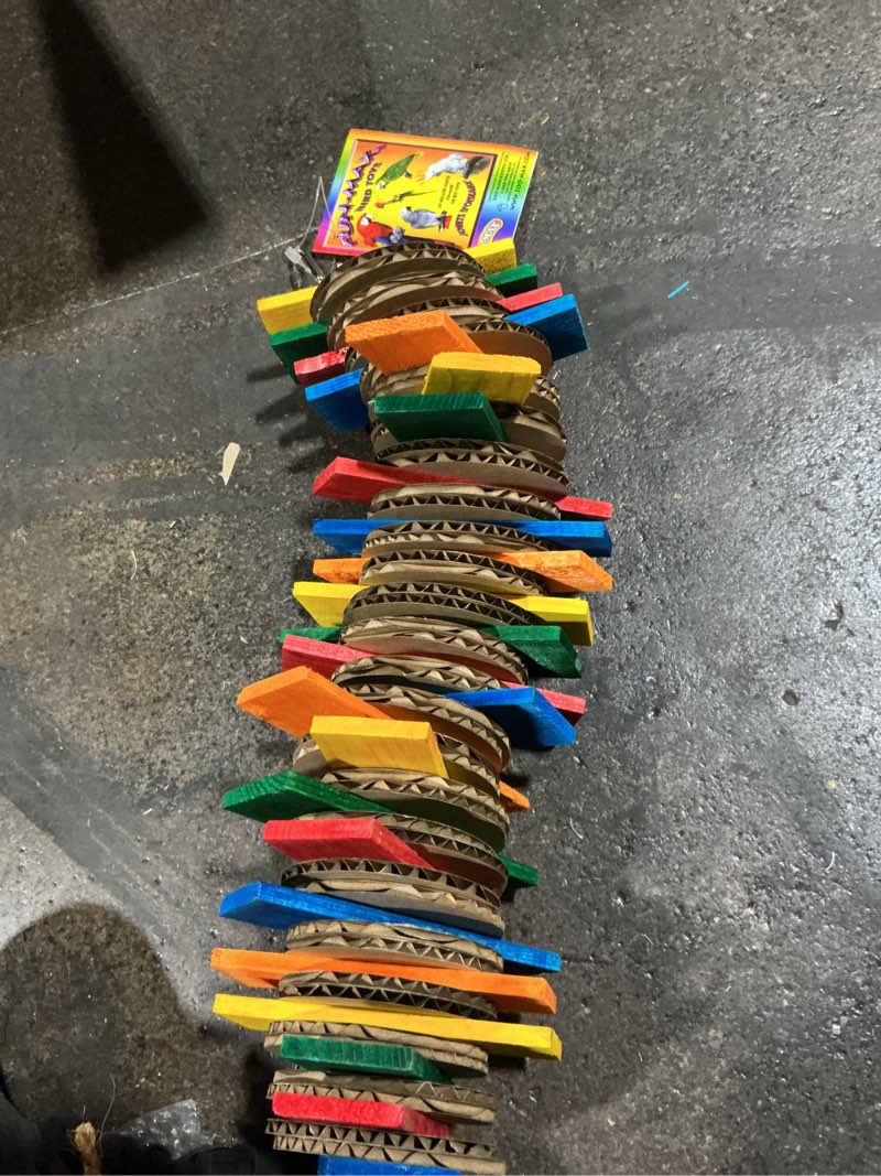 Condition photo showing Good Condition for Zoo-Max Kooky Hanging Bird Toy - Natural Pine Wood and Coco Rope Bird Toy for Small and Medium Birds