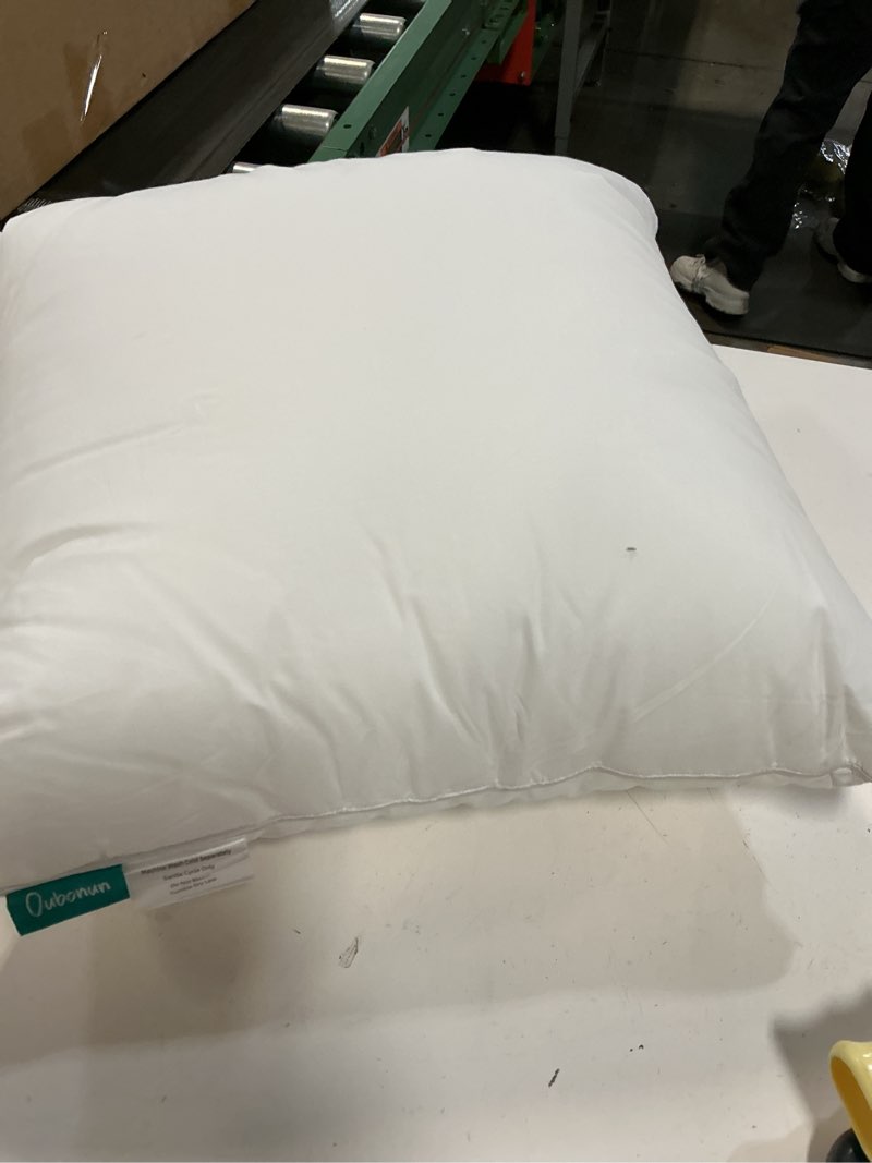Condition photo showing As Is for oubonun 16 x 16 throw pillow inserts - soft, plush & decorative down alternative pillows for couch sofa bed, machine washable - white, pack of 4 4 16x16 inch (pack of 4)