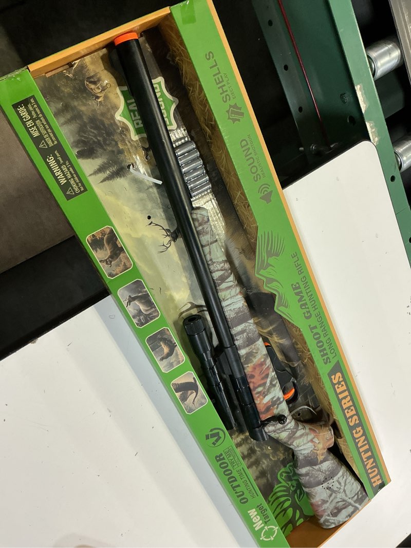 Condition photo showing Good Condition for 2pc 30 Inch Kids Toy Hunting Rifle with Scope in Camo, Shell Ejecting Bolt Action Toy Gun with Realistic Sounds Detachable Magazine Sniper Style Pretend Play for Kids