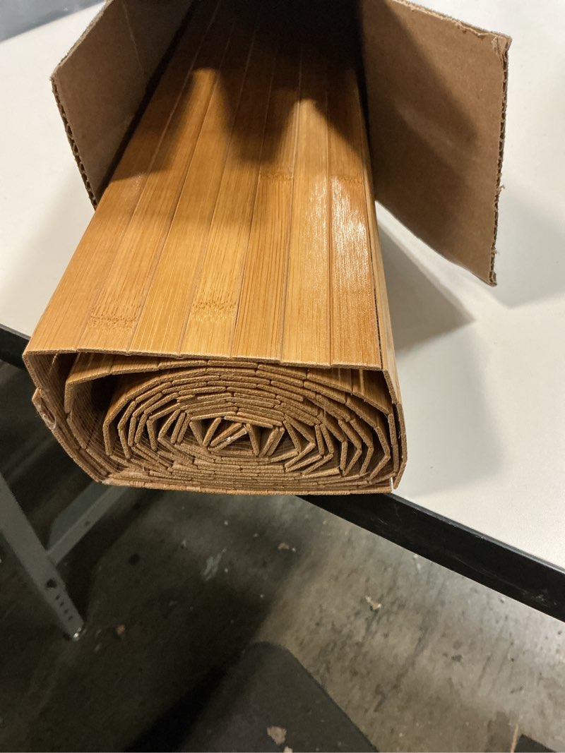 Condition photo showing Good Condition for Fluted Bamboo Wood Panel on flexible backing (47.25" x 47.25" sheet) - Great for DIY projects, furniture flipping, wall covering etc.
