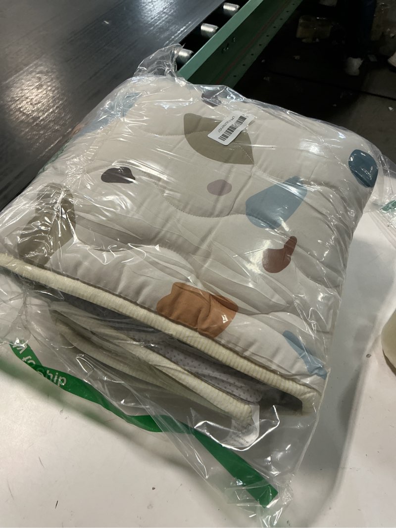 Condition photo showing Good Condition for Baby Play Mat: 50x50 Playpen Mat with Super Soft Touch Activity Mat with Anti-Slip Bottom Machine Washable Nursery Rug for Floor & Playard (Boho Color Blocks) Boho Color Blocks 50''*50''