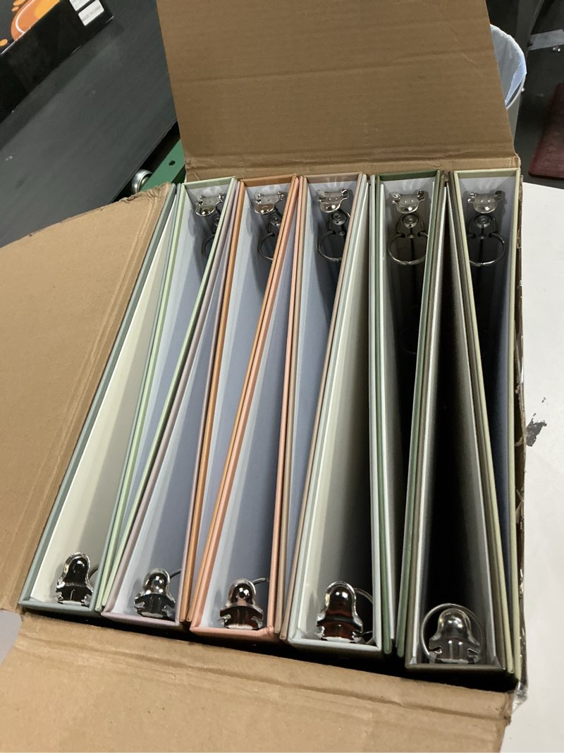 Condition photo showing New/Like New for Ctosree 10 Pack Colored 3 Ring Binder with 2 Pockets Hardcover Loose Leaf Binder for Women Men Teacher Student School Office Home Supplies, Fits 11 x 8.5 Size Paper, 10 Colors(1",Simple Color) Simple Color 1"