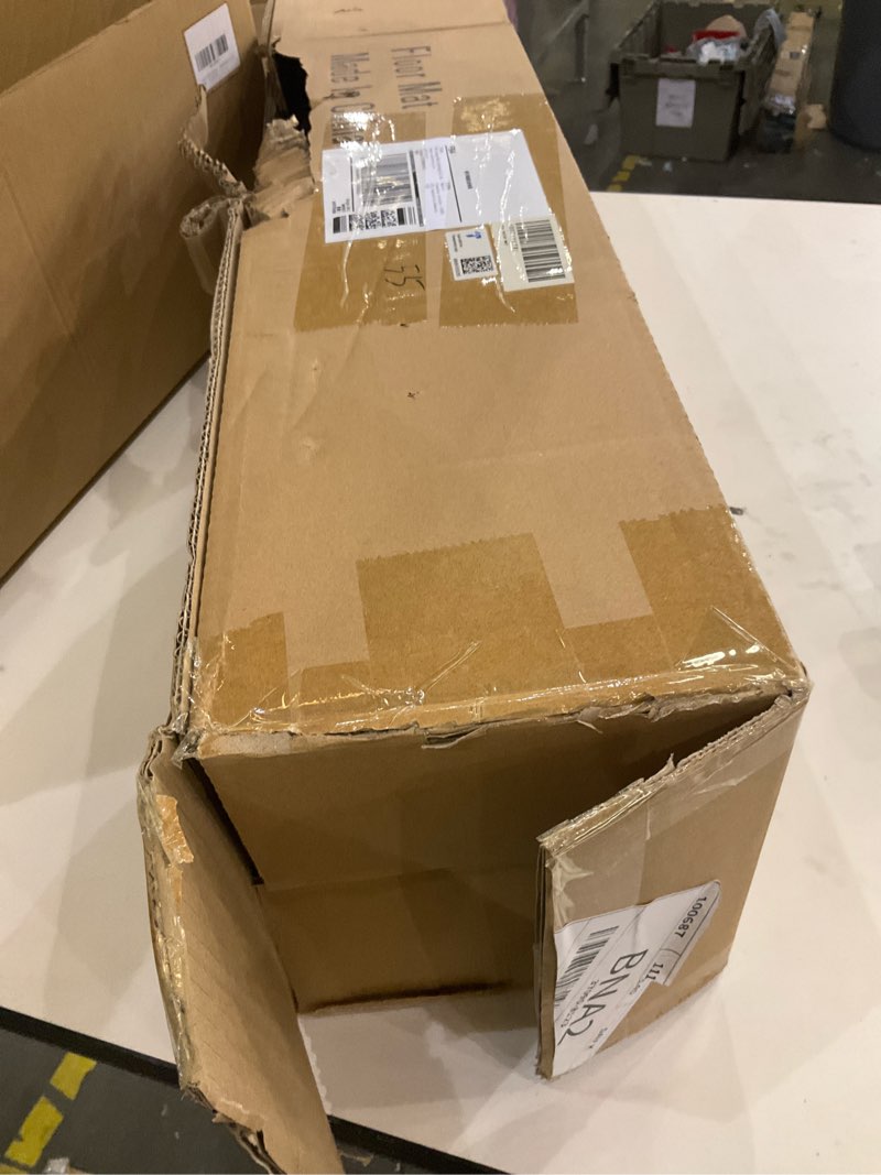 Condition photo showing As Is for Salon Mat for for Hairstylist 3'x5' Barber Shop Anti-Fatigue Salon Standing Chair Mat - Black Semi Circle 1/2" Thick Comfort Salon Mat, Hair Cutting Hairdressing Equipment 3?x5?x1/2"