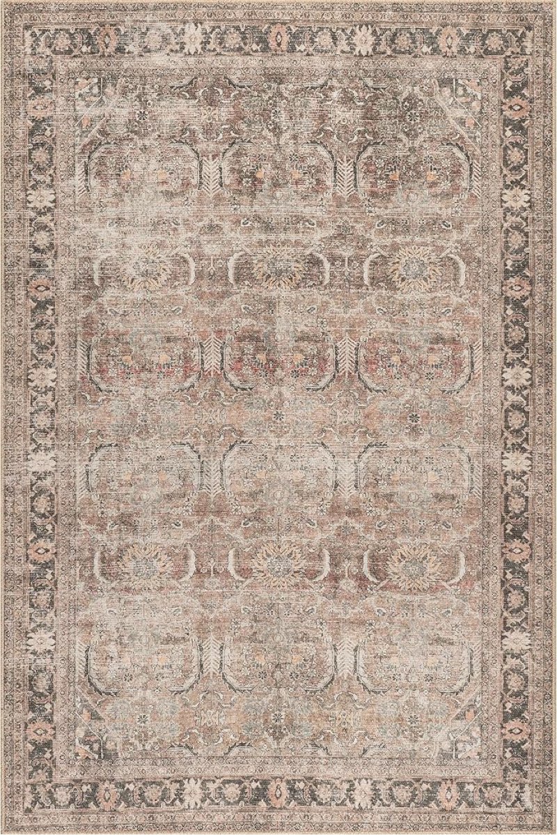 nuLOOM Hillstone Collection 10' x 13' Area Rug, Traditional Vintage Distressed Medallion, Thick and 