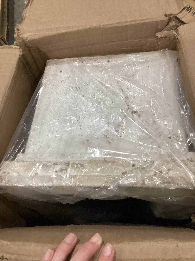 Condition photo showing As Is for mayne cape cod 3ft window box - white - 36in l x 11in w x 10.8in h - with 6.5 gallon built-in water reservoir (4840-w) planter