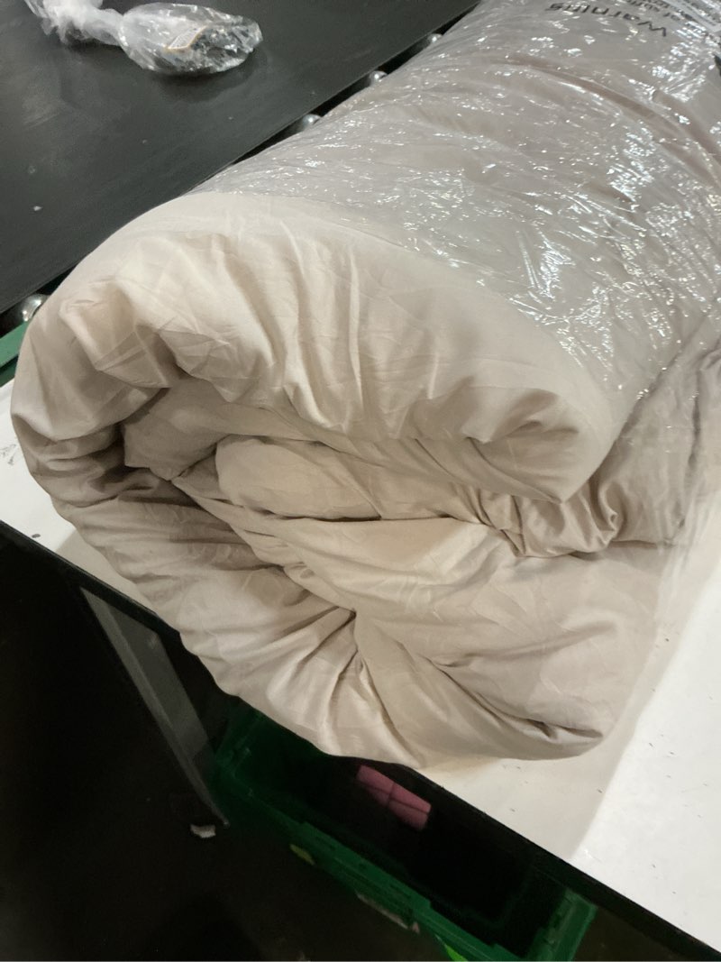 Condition photo showing As Is for (incomplete missing  pcs ) litanika king size comforter set linen - 7 pieces bed in a bag king bedding comforter sets, solid lightweight bed set with comforter, sheets, pillowcases & shams linen king (104\"x90\")